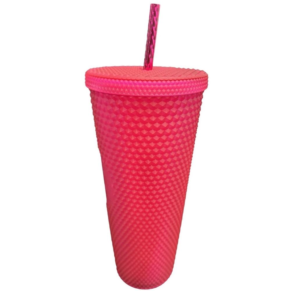 Starbucks 2023 Ruby Bling Studded 24oz Venti Tumbler Hot Pink Jelly - Picture 3 of 6